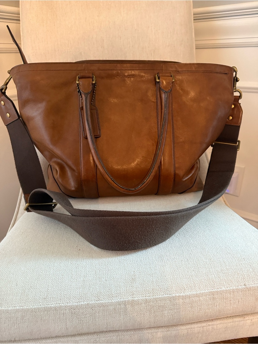 Vintage Coach Leather Bleeker Tote Bag in Brown - Classic Uni-sex Carryall - Picture 2 of 11